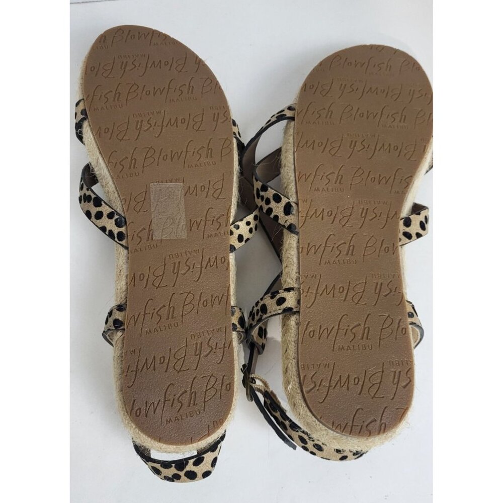 Blowfish Malibu Leopard Print Granola Rope Strappy Sandals Womens Size 8 - Picture 4 of 9